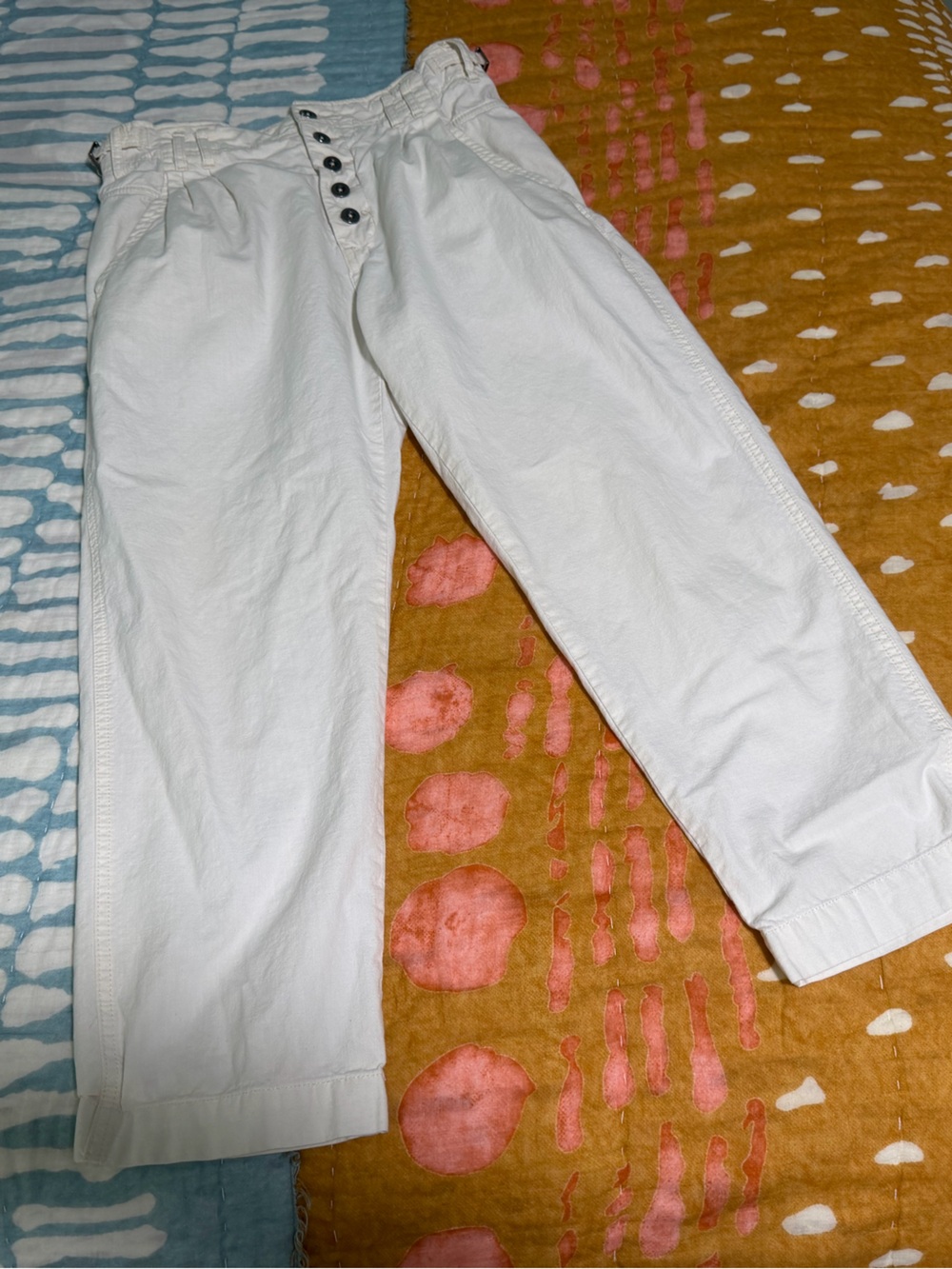 Free People White Button-Fly Trouser like pants
